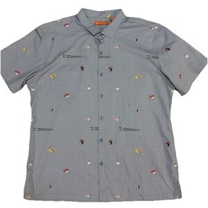 Tori Richard Men's Short Sleeve Aloha Shirt All Over Sushi Omakase‎ Gray Sz XL